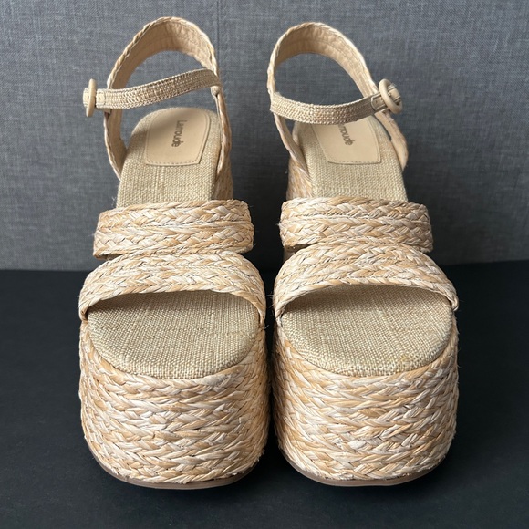 Larroude Carmen Raffia Platform Sandals - Picture 7 of 10